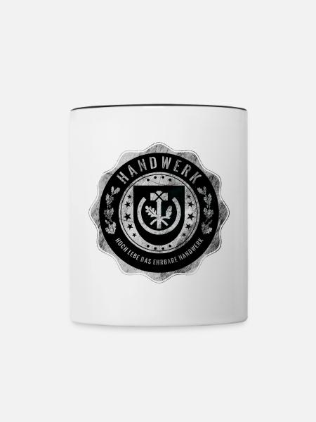 Handwerk, Handwerkerwappen - Tasse zweifarbig - Weiß/Schwarz