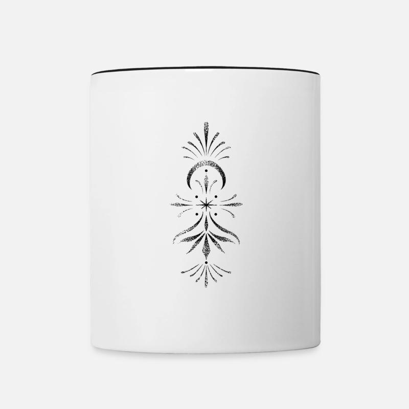 Mandala dotwork vertical - Mug contrasté - blanc/noir
