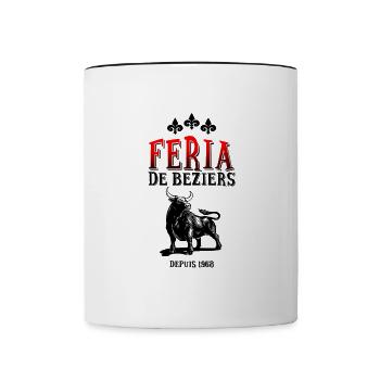 Féria de Béziers logo noir & rouge - Mug contrasté - blanc/noir - Devant