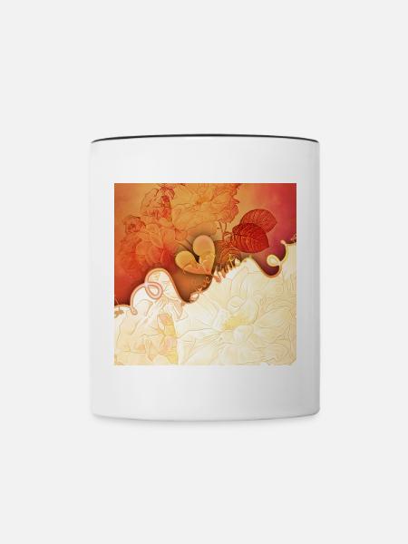 Wunderbare Blumen mit Herz. - Tasse zweifarbig - Weiß/Schwarz