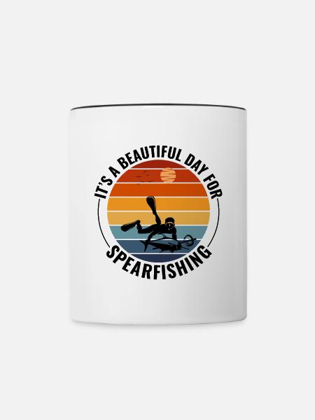 Speerfischen Speerfischen Speerfischer Fischen - Tasse zweifarbig - Weiß/Schwarz