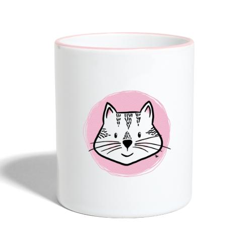 Süße Katze - Portrait - Tasse zweifarbig