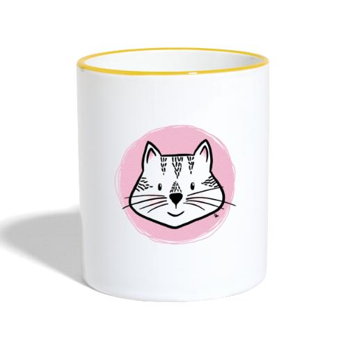 Süße Katze - Portrait - Tasse zweifarbig