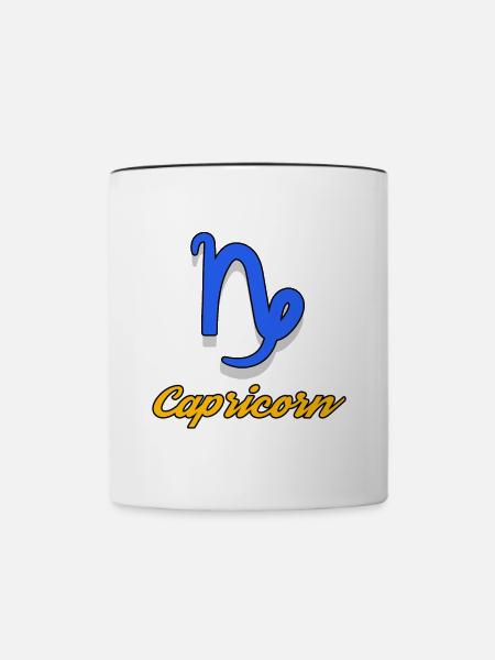 Tierkreiszeichen Astronomie Esoterik Steinbock - Tasse zweifarbig - Weiß/Schwarz