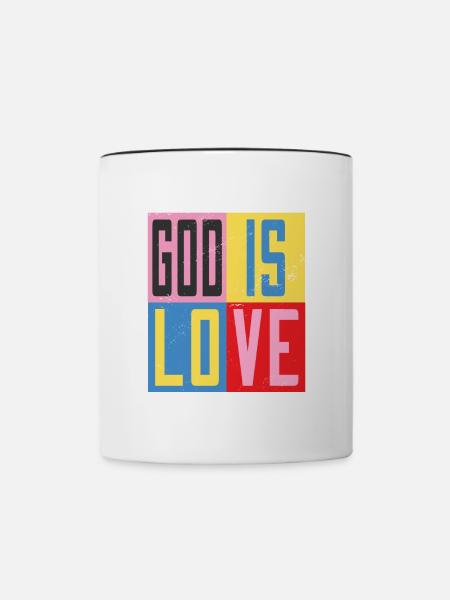 Gott ist Liebe - Tasse zweifarbig - Weiß/Schwarz