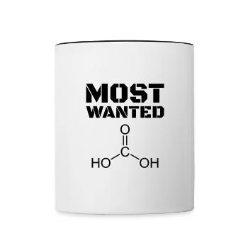 Most Wanted Carbonic Acid H2CO3 Funny Saying - Contrasting Mug - white/black - Front