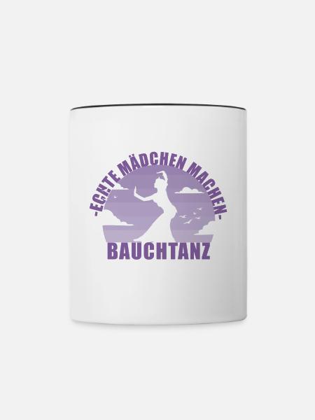 Bauchtänzerin . Echte Mädchen machen Bauchtanz - Tasse zweifarbig - Weiß/Schwarz
