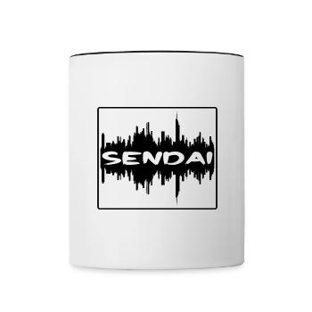 Sendai Japan Skyline Silhouette Reisesouvenir - Tasse zweifarbig - Weiß/Schwarz - Vorne