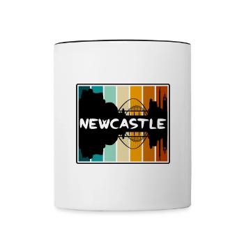 Newcastle England Skyline Silhouette Travel Souven - Contrasting Mug - white/black - Front