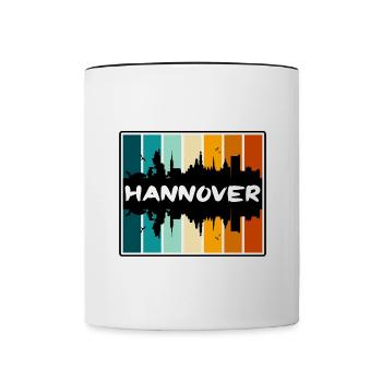 Hannover Deutschland Skyline Silhouette Travel Souveni - Tasse zweifarbig - Weiß/Schwarz - Vorne