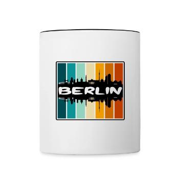 Berlin Deutschland Skyline Silhouette Reisesouvenir - Tasse zweifarbig - Weiß/Schwarz - Vorne
