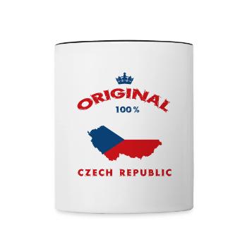 Tschechien Original 100% Flaggen Design - Tasse zweifarbig - Weiß/Schwarz - Vorne