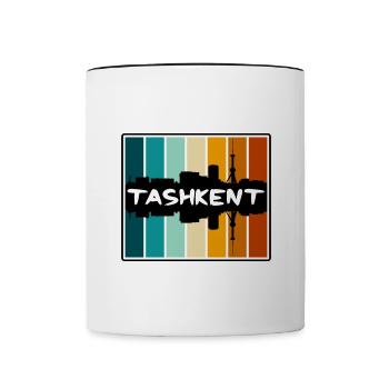 Tachkent Ouzbékistan Skyline Silhouette Souv Voyage Souv - Mug contrasté - blanc/noir - Devant