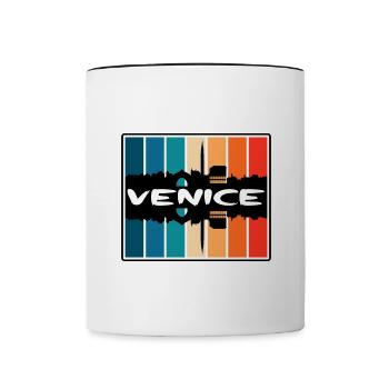 Venice Italy Skyline Silhouette Travel Souvenir - Contrasting Mug - white/black - Front