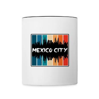 Mexiko-Stadt Mexiko Skyline Silhouette Reisen Souve - Tasse zweifarbig - Weiß/Schwarz - Vorne
