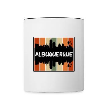 Albuquerque New Mexico Usa Skyline Silhouette Trav - Contrasting Mug - white/black - Front