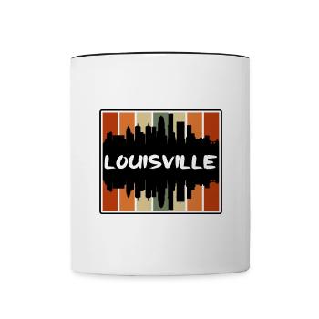 Louisville Kentucky Usa Skyline Silhouette Travel - Contrasting Mug - white/black - Front