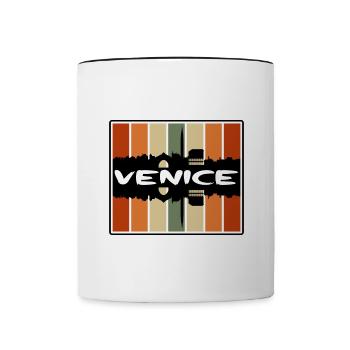 Venice Italy Skyline Silhouette Travel Souvenir - Contrasting Mug - white/black - Front