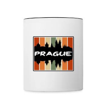 Prag Tschechien Skyline Silhouette Reise Souvenir - Tasse zweifarbig - Weiß/Schwarz - Vorne