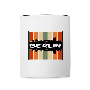 Berlin Deutschland Skyline Silhouette Reisesouvenir - Tasse zweifarbig - Weiß/Schwarz - Vorne