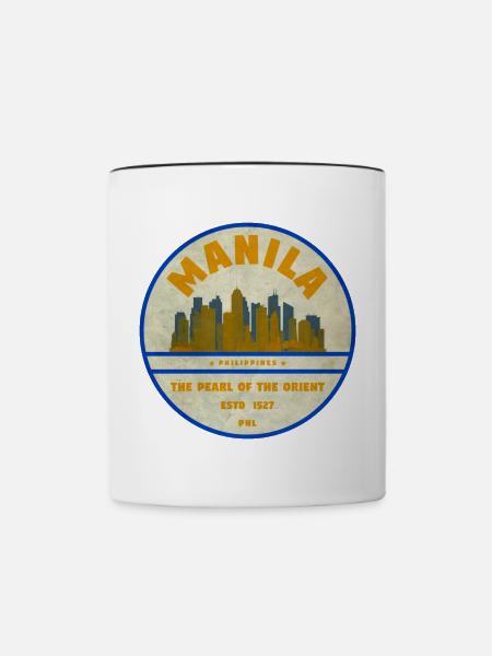 Manila Skyline – Perle des Orients - Tasse zweifarbig - Weiß/Schwarz