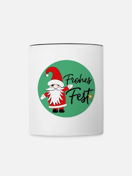 Frohes Fest - Tasse zweifarbig - Weiß/Schwarz