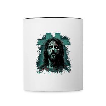 Jesus Zombie - Tasse zweifarbig - Weiß/Schwarz - Vorne