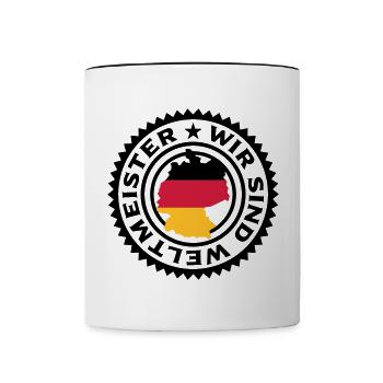 Wir sind Weltmeister (Deutschland) - Tasse zweifarbig - Weiß/Schwarz - Vorne