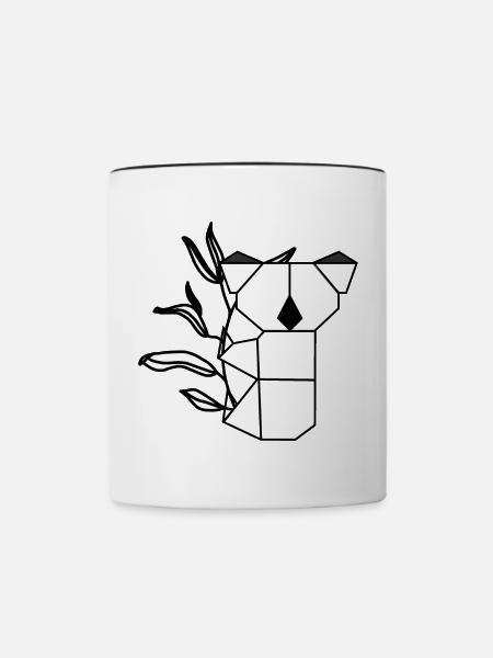 Koala auf Eukalyptus - Tasse zweifarbig - Weiß/Schwarz