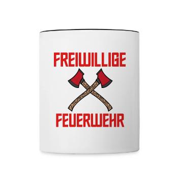 Berufsfeuerwehr Feuerwehr Statement Brandschutz - Tasse zweifarbig - Weiß/Schwarz - Vorne