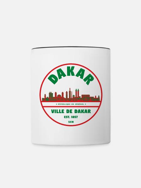 Dakar Skyline Stempel - Tasse zweifarbig - Weiß/Schwarz