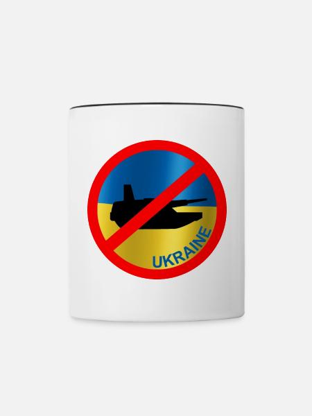 Ukraine Flagge Frieden - Tasse zweifarbig - Weiß/Schwarz