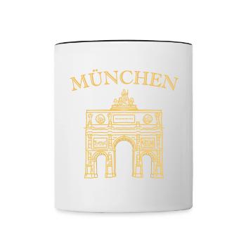 Kultiges Siegestor München - Tasse zweifarbig - Weiß/Schwarz - Vorne
