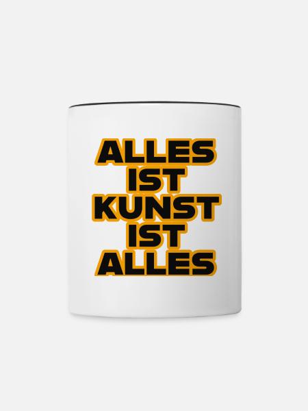 alles ist kunst 2 - Tasse zweifarbig - Weiß/Schwarz