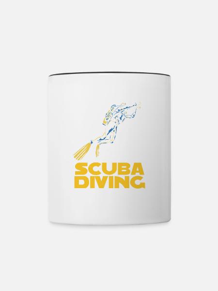 Scuba Diver Tauchlehrer Design - Tasse zweifarbig - Weiß/Schwarz