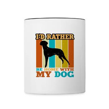 Braque Francais Dog Love Silhouette Vintage Sunset - Contrasting Mug - white/black - Front