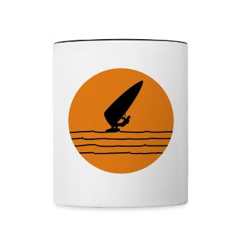 Windsurfen - Tasse zweifarbig - Weiß/Schwarz - Vorne