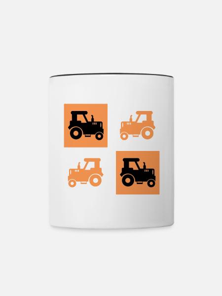 Ackerbau Landwirtschaft Schlepper Traktor Bauer - Tasse zweifarbig - Weiß/Schwarz