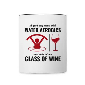 Water Aerobics Aquatic fitness Aqua Exercise Wine - Contrasting Mug - white/black - Front