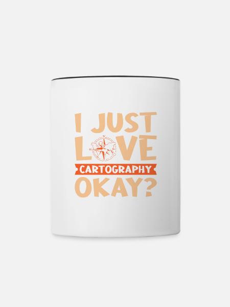 Kartografie Design - Tasse zweifarbig - Weiß/Schwarz
