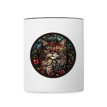 Ragamuffin Katzenrasse Aquarellglas - Tasse zweifarbig - Weiß/Schwarz - Vorne