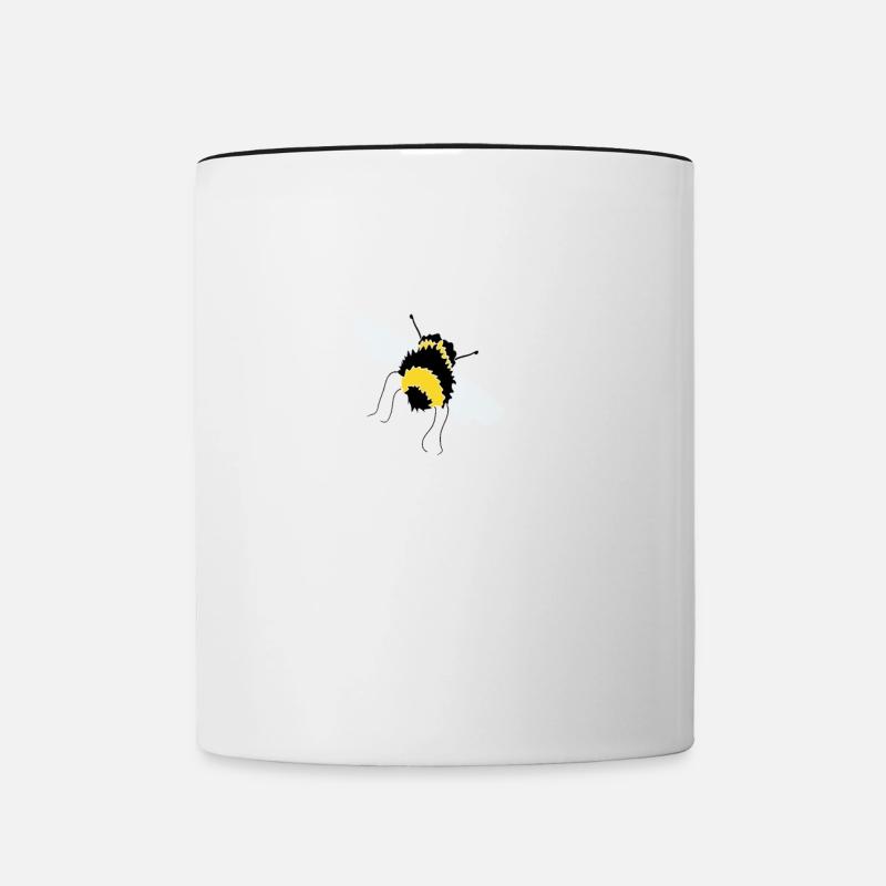 Bee Happy - Tasse zweifarbig - Weiß/Schwarz