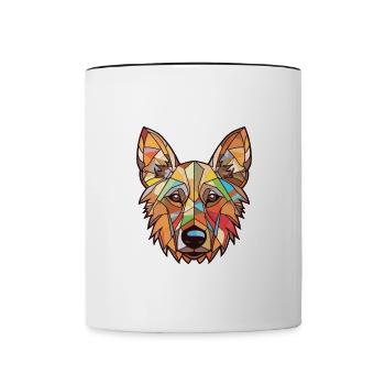 Berger Picard Hunderasse Aquarell Illustration - Tasse zweifarbig - Weiß/Schwarz - Vorne