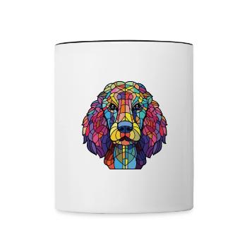 Schnurpudel-Hunderasse Aquarell-Illustration - Tasse zweifarbig - Weiß/Schwarz - Vorne