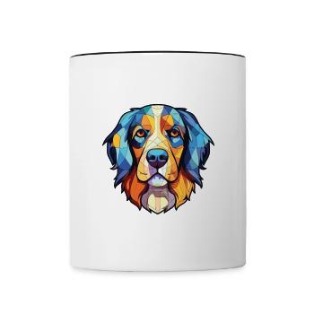 Slovensky Kopov Slowakische Hunderasse Aquarellglas - Tasse zweifarbig - Weiß/Schwarz - Vorne