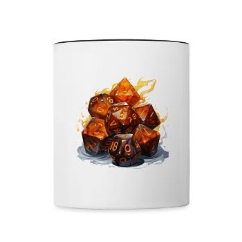W20 Feuer Und Eis Fantasy RPG Shirt - Tasse zweifarbig - Weiß/Schwarz - Vorne