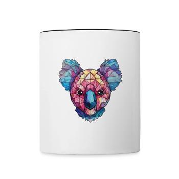 Koala buntes Aquarell Tier Haustier Illustration - Tasse zweifarbig - Weiß/Schwarz - Vorne