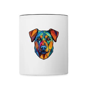 Illustration à l’aquarelle de race de chien de molosse aryen - Mug contrasté - blanc/noir - Devant