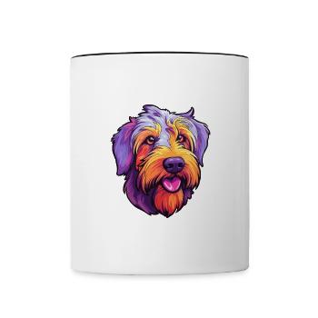 Glen Of Imaal Terrier chien race Cartoon Kawaii Ill - Mug contrasté - blanc/noir - Devant
