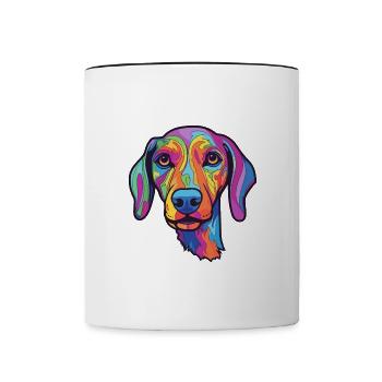 Sloughi Hunderasse Cartoon Kawaii Illustration - Tasse zweifarbig - Weiß/Schwarz - Vorne